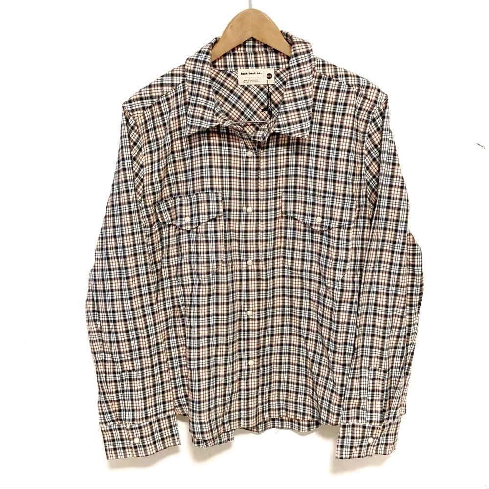 Back Beat Co. Flannel plaid button down shirt